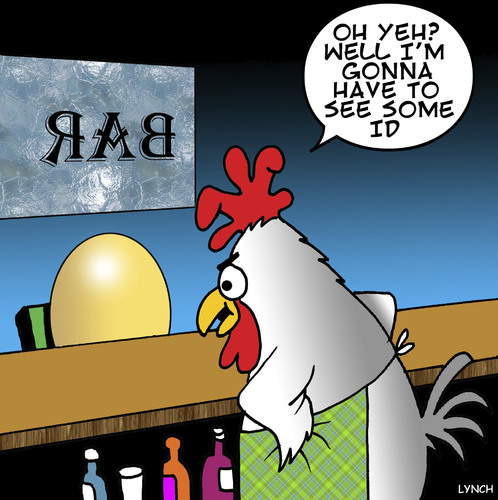 Cartoon: Identification (medium) by toons tagged under,age,drinking,chicken,and,egg,bars,pubs