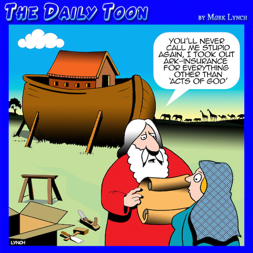 Cartoon: Insurance (medium) by toons tagged noahs,ark,noah,flood,insurance,act,of,god,noahs,ark,noah,flood,insurance,act,of,god