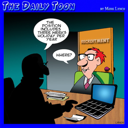 Cartoon: Job interview cartoon (medium) by toons tagged recruitment,job,interview,holidays,recruitment,job,interview,holidays