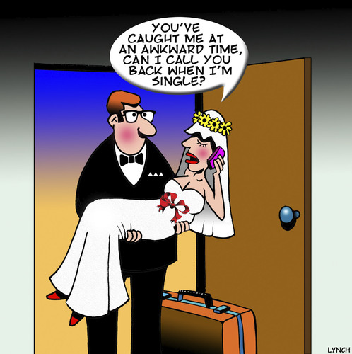 Cartoon: Just married (medium) by toons tagged just,married,carry,across,the,threshold,mobile,phone,just,married,carry,across,the,threshold,mobile,phone