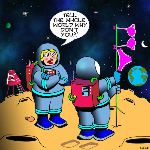 Cartoon: Kiss and tell (medium) by toons tagged in,space,womens,underwear,kiss,and,tell,sexual,conquests,astronauts,moon,landing,sex,in,space,womens,underwear,kiss,and,tell,sexual,conquests,astronauts,moon,landing