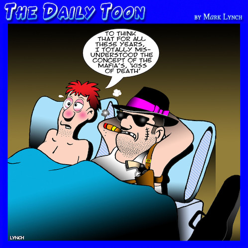 Cartoon: Kiss of death (medium) by toons tagged mafia,kiss,of,death,costa,nostra,gay,mafia,kiss,of,death,costa,nostra,gay