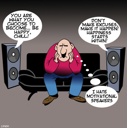 Cartoon: Motivational speaker (medium) by toons tagged stereo,speakers,motivational,speaker,inspirational,lines,happiness,secrets,motivation,depression,stereo,speakers,motivational,speaker,inspirational,lines,happiness,secrets,motivation,depression