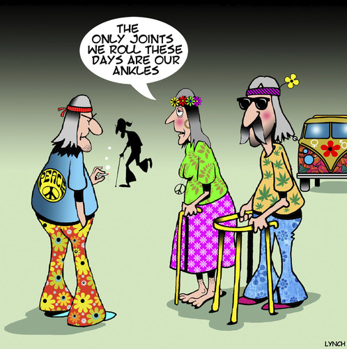 Cartoon: Old Hippies (medium) by toons tagged marijuana,cannabis,hippies,roll,joint,knee,replacement,ankle,reconstruction,sixties,recreational,drugs,zimmer,frame,walking,stick,marijuana,cannabis,hippies,roll,joint,knee,replacement,ankle,reconstruction,sixties,recreational,drugs,zimmer,frame,walking,stick