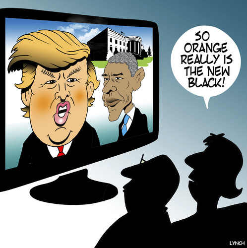 Cartoon: Orange is the new black (medium) by toons tagged trump,wins,obama,the,white,house,donald,us,elections,orange,is,new,black,trump,wins,obama,the,white,house,donald,us,elections,orange,is,new,black