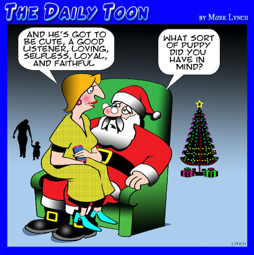 Cartoon: Perfect man (medium) by toons tagged santa,puppies,perfect,man,christmas,wish,list,santas,knee,santa,puppies,perfect,man,christmas,wish,list,santas,knee