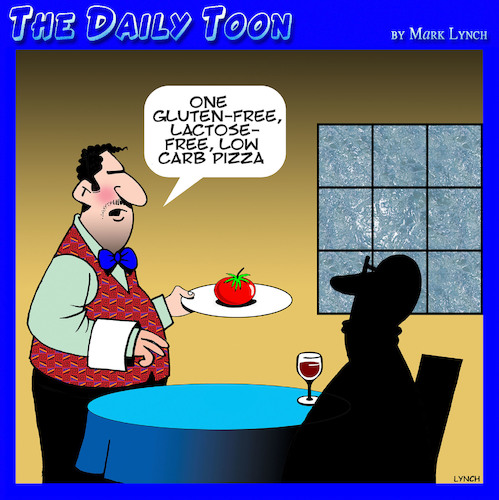 Cartoon: Pizza (medium) by toons tagged gluten,free,lactose,pizza,low,carb,gluten,free,lactose,pizza,low,carb