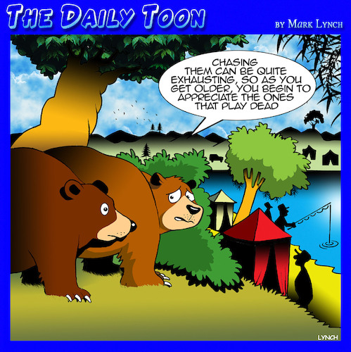 Cartoon: Playing dead (medium) by toons tagged bears,carnivores,bears,carnivores