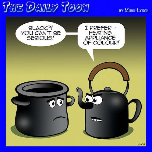 Cartoon: pot calling the kettle black (medium) by toons tagged racial,discrimination,racial,discrimination