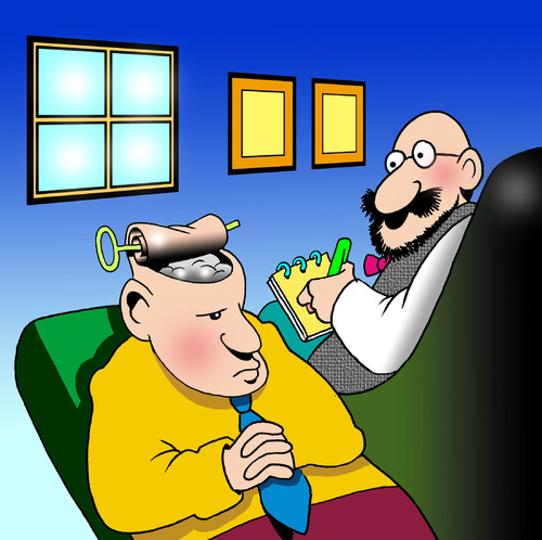 Cartoon: sardine psychologist (medium) by toons tagged psychology,psychologist,shrink,sardines,therapy,self,help,doctor,professor,fish,analyst,medical