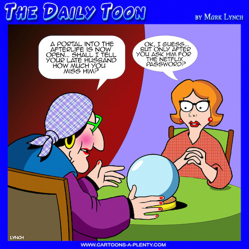 Cartoon: Seance cartoon (medium) by toons tagged netflix,widow,contacting,the,dead,seances,afterlife,netflix,widow,contacting,the,dead,seances,afterlife