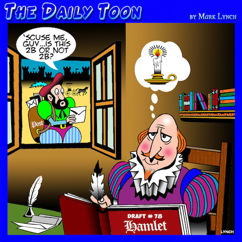 Cartoon: Shakespeare cartoon (medium) by toons tagged hamlet,shakespeare,to,be,or,not,lightbulb,moment,playwright,theatre,writers,block,globe,theater,hamlet,shakespeare,to,be,or,not,lightbulb,moment,playwright,theatre,writers,block,globe,theater