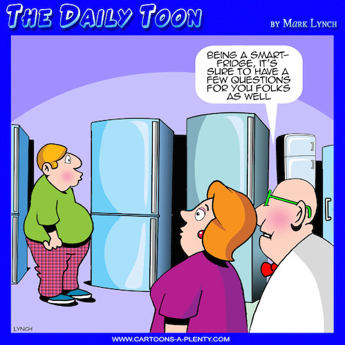 Cartoon: Smart appliances (medium) by toons tagged fridges,ai,artificial,intelligence,kitchen,appliances,fridges,ai,artificial,intelligence,kitchen,appliances