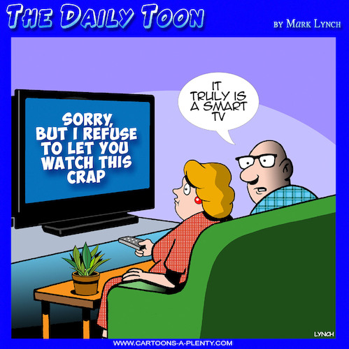 Cartoon: Smart tv (medium) by toons tagged crap,tv,smart,televisions,crap,tv,smart,televisions