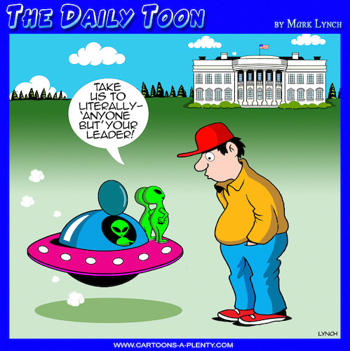 Cartoon: Take me to your leader (medium) by toons tagged president,trump,aliens,leaders,alien,invasion,the,white,house,president,trump,aliens,leaders,alien,invasion,the,white,house