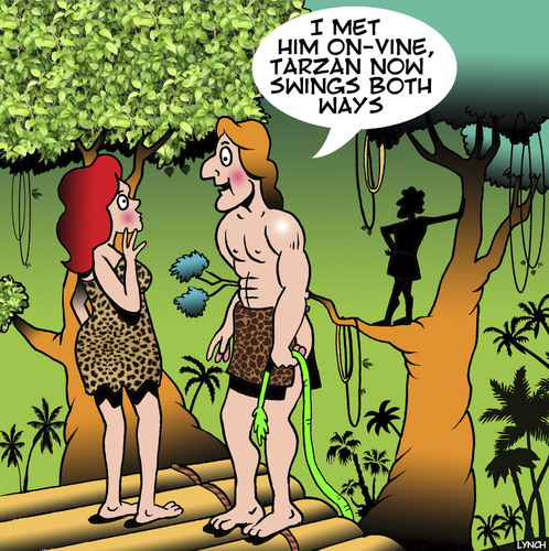Cartoon: Tarzan swings both ways (medium) by toons tagged tarzan,swingers,swings,both,ways,gay,and,jane,jungle,love,tarzan,swingers,swings,both,ways,gay,and,jane,jungle,love