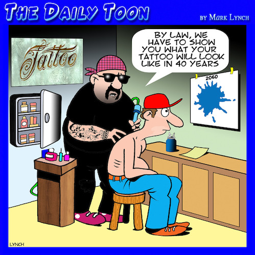 Cartoon: Tattoos (medium) by toons tagged tattoo,parlor,tattoos,tattoo,parlor,tattoos