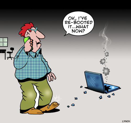 Cartoon: Tech support (medium) by toons tagged booting,re,laptops,computers,support,tech,hour,24,phone,re,booting,tech,support,computers,laptops,phone,24,hour