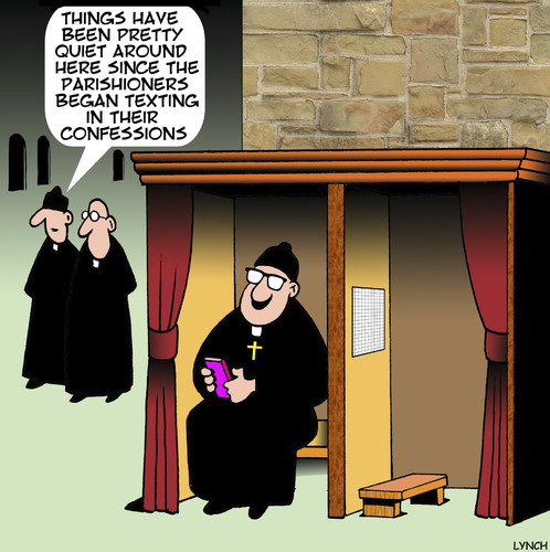 Cartoon: Texting (medium) by toons tagged confessional,booth,sins,texting,messaging,social,media,twitter,confessional,booth,sins,texting,messaging,social,media,twitter