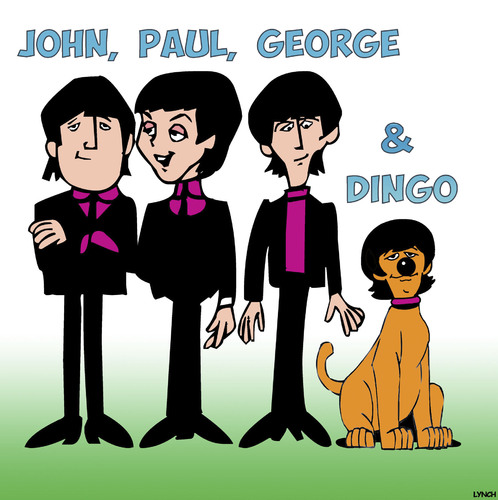 Cartoon: The Beatles (medium) by toons tagged pop,groups,the,beatles,dingos,dogs,australian,animals,pop,groups,the,beatles,dingos,dogs,australian,animals