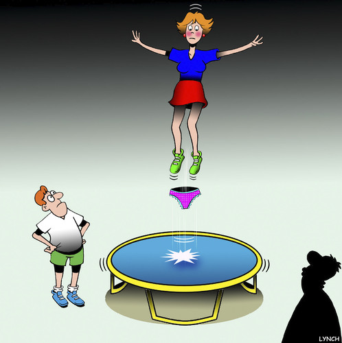 Cartoon: Trampoline (medium) by toons tagged exercise,knickers,panties,girls,underwear,trampoline,trampoline,underwear,girls,panties,knickers,exercise