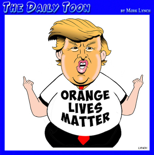 Cartoon: Trump (medium) by toons tagged orange,trump,black,lives,matter,trumps,makeup,orange,trump,black,lives,matter,trumps,makeup