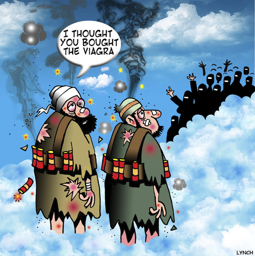 Cartoon: Viagra (medium) by toons tagged suicide,bomber,72,virgins,suicide,bomber,viagra,72,virgins,sex