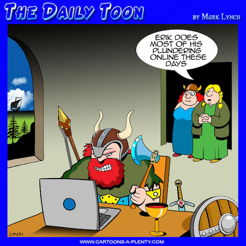 Cartoon: Vikings (medium) by toons tagged online,shopping,pillaging,work,from,home,online,shopping,pillaging,work,from,home