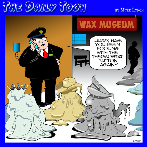 Cartoon: Wax museum (medium) by toons tagged thermostat,melting,wax,madam,tussards,figures,thermostat,melting,wax,madam,tussards,figures