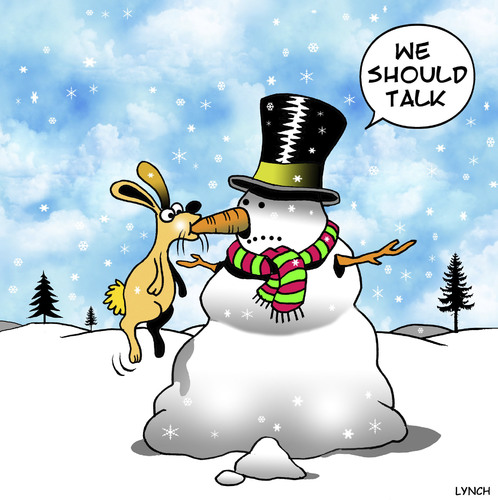 Cartoon: We should talk (medium) by toons tagged snowman,rabbits,carrot