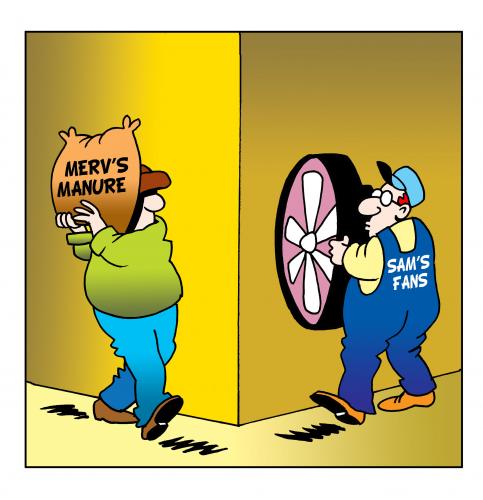 Cartoon: when the shit hits the fan (medium) by toons tagged manure,shit,fans,air,conditioning,the