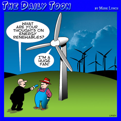 Cartoon: Wind farm (medium) by toons tagged renewable,energy,wind,turbines,farms,fans,renewable,energy,wind,turbines,farms,fans