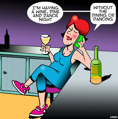 Cartoon: Wine dine and dance (medium) by toons tagged wine,dining,dancing,night,in,singles,wine,dining,dancing,night,in,singles