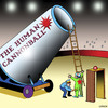 Cartoon: Airport security (small) by toons tagged airport security circus human cannonball acrobats terrorism