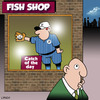 Cartoon: catch of the day (small) by toons tagged fish,and,chips,baseball,catch,of,the,day,sport,fishing,catcher,softball,ball,games