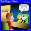 Cartoon: Cosmetic surgery (small) by toons tagged bee,sting,lips,boob,job,breast,enhancement,bees