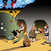 Cartoon: Delivery (small) by toons tagged pizza,delivery,prehistoric,man,dinosaur,the,wheel,caveman