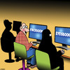 Cartoon: Eyesbook (small) by toons tagged facebook burka burqa islam religion internet cafe social networks updating status