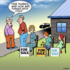 Cartoon: Fine thanks (small) by toons tagged family,hard,times,selling