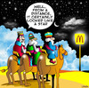 Cartoon: from a distance (small) by toons tagged christmas three wise men mcdonalds jesus xmas hamburger