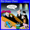 Cartoon: funeral (small) by toons tagged corpse,smart,phone,death,widow,undertaker