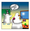 Cartoon: hairdrying snowman (small) by toons tagged snowman snow hairdryer winter personal grooming self image toiletries