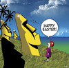 Cartoon: Happy Easter (small) by toons tagged easter,island,holiday,statue,sculpture,tropical