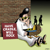 Cartoon: have cradle will rock (small) by toons tagged elvis,rock,and,roll,music,the,king,presley,children,babies,begging,cradle,pram,crib