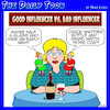 Cartoon: Influencers (small) by toons tagged conscience,wine,good,advice,binge,watch