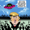 Cartoon: No sign of intelligent life (small) by toons tagged donald trump aliens flying saucer us elections hillary clinton kkk far right