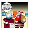 Cartoon: one christmas (small) by toons tagged christmas,santa,north,pole,gifts,elves,shopping,claus,home,for