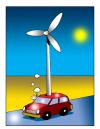 Cartoon: out of gas (small) by toons tagged wind farm auto environment alternate energy marooned