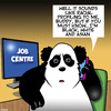 Cartoon: Racial profiling (small) by toons tagged racial,profiling,panda,asian,jobs,employment,job,centre,bears,animals