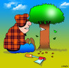 Cartoon: smile (small) by toons tagged smile,laughter,grin,logging,environment,trees,lumberjack,axe,humour,humor